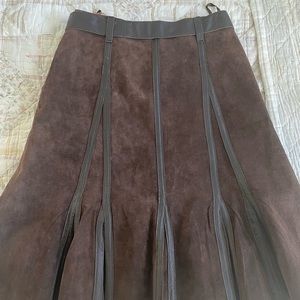 Vintage brown suede skirt
